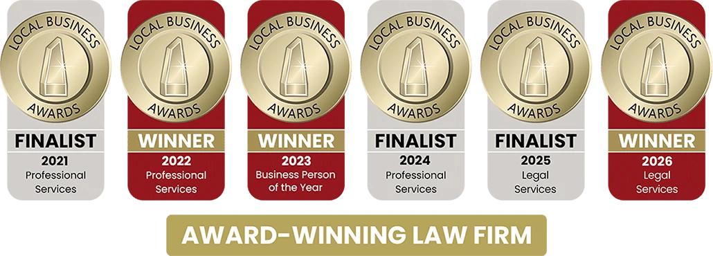 Jameson Law Local Business Awards: finalist 2021, 2024 and 2025; winner 2022, 2023 and 2026